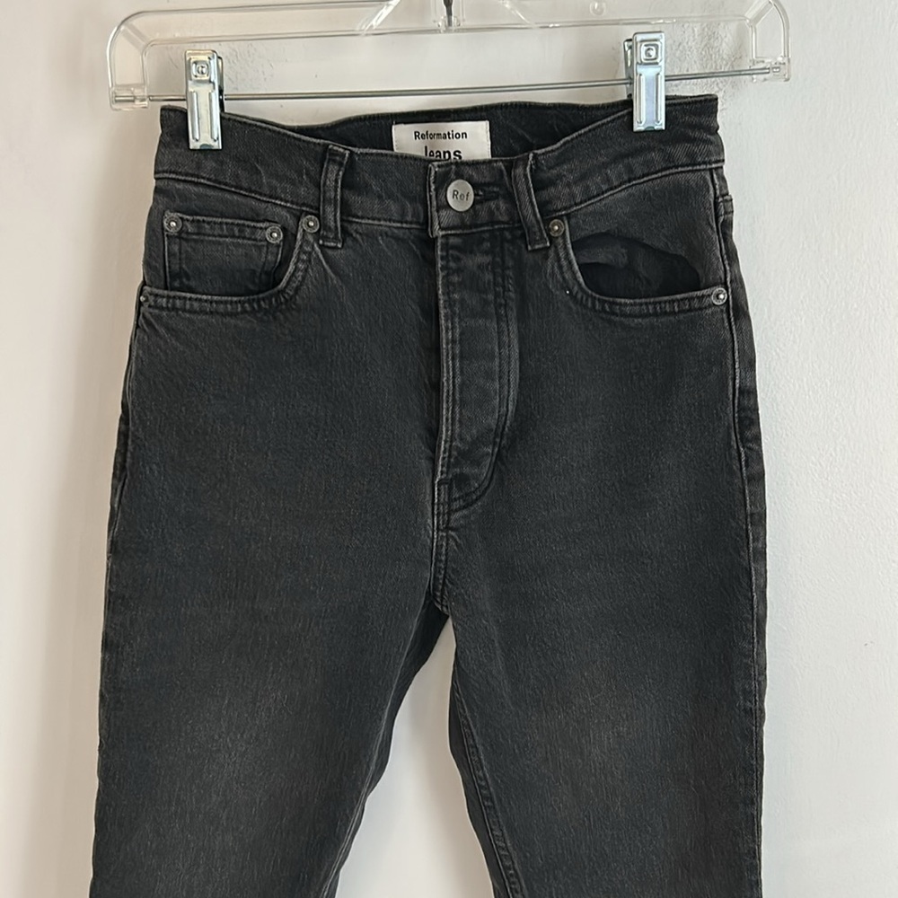 Reformation Erie Wash Skinny Jeans Washed Black - Picture 4 of 9